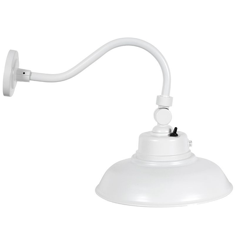 Westgate 14In 40W Gooseneck Barn Light, MCT 30/40/50K, 0-10V, Photocell, White, Outdoor Lighting, 40W, 4800 Lumens, 3000K/4000K/5000K, White Finish, 0~10V Dimming