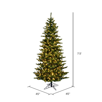 Vickerman 7.5' x 45" Slim Natural Fraser Fir Tree Warm White Dura-lit LED Lights.