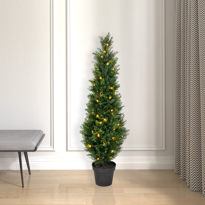 Vickerman 4' Artificial Potted Green Cedar Tree..