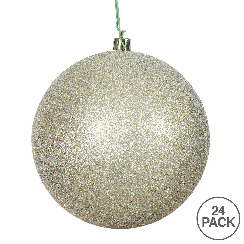 Vickerman 2.4" Champagne Glitter Ball Ornament 24 per Bag