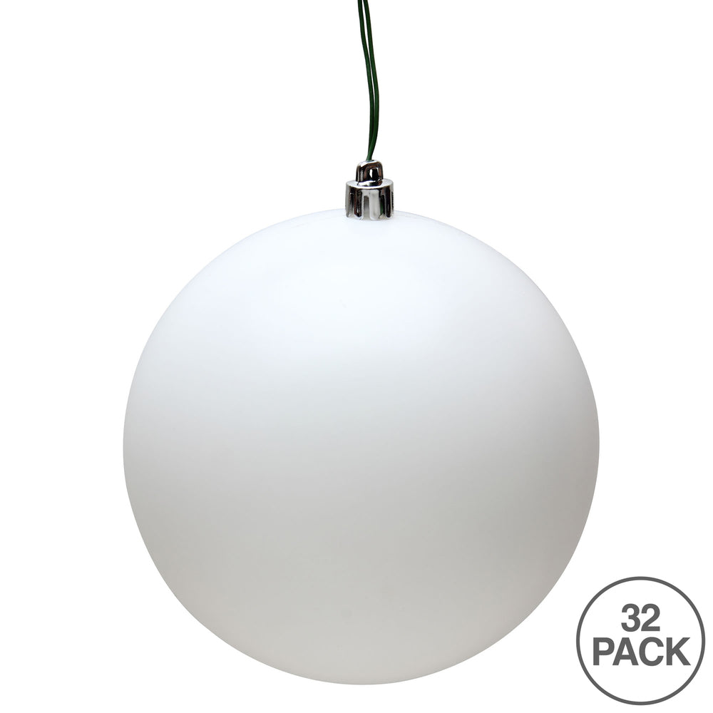 Vickerman 3" White Matte Ball Ornament 32 per Box