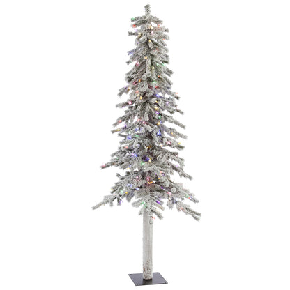 Vickerman 7' Flocked Alpine Artificial Christmas Tree Multi-Colored LED Dura-Lit lights