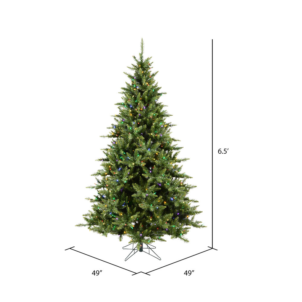 Vickerman 6.5' Camdon Fir Artificial Christmas Tree Multi-Colored Dura-lit LED Lights