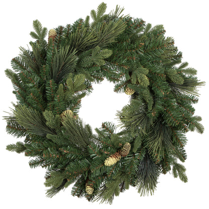 Vickerman 30" Emerald Mixed Fir Artificial Christmas Wreath Unlit