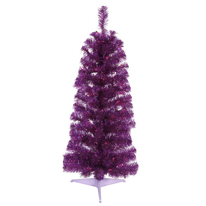 Vickerman 3' Purple Pencil Artificial Christmas Tree Purple Dura-lit LED Lights.