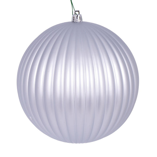 Vickerman 6" Silver Matte Lined Ball Ornament 4 per Bag.