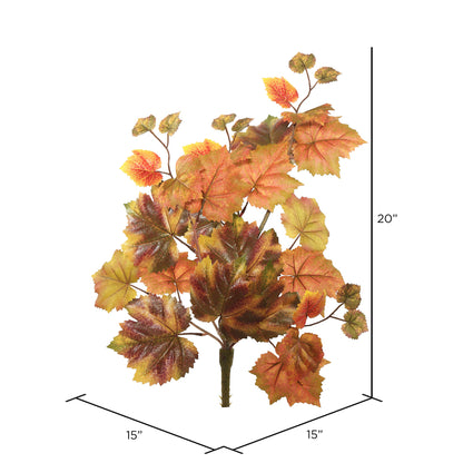 Vickerman 20" Artificial Red and Brown Autumn Grape Leaf.
