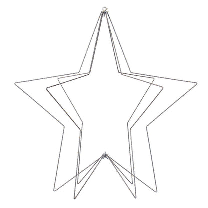 Vickerman 300 lights x 30" Warm White Twinkle LED Five Point Star Steel Wire Silhouette Light.