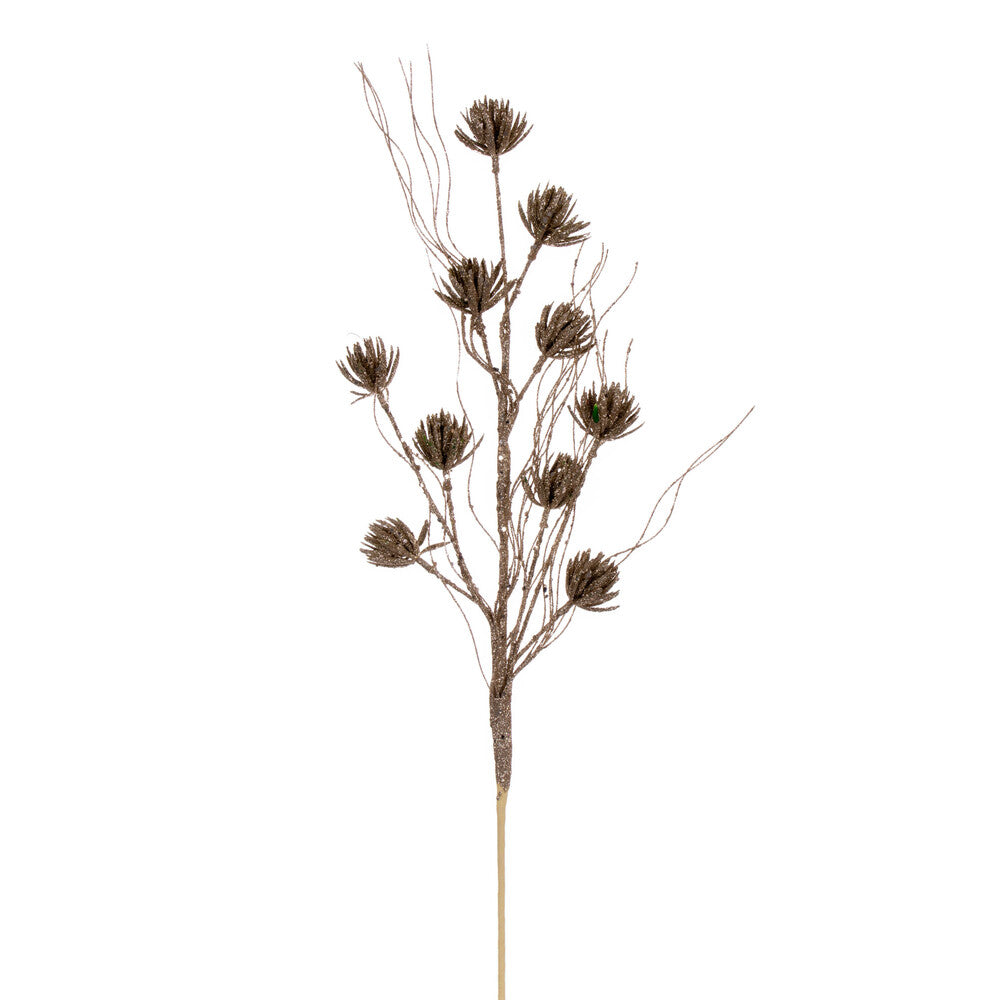 Vickerman 30" Champagne Mini Flower Glitter Spray 6 per bag.
