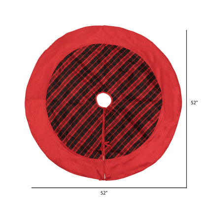 Vickerman 52" Red and Black Plaid Christmas Tree skirt