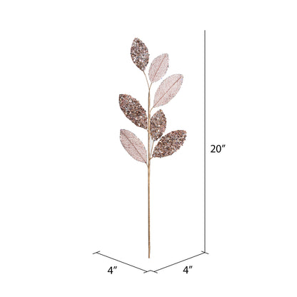 Vickerman 20" Rose Gold Mesh Apple Leaf Artificial Christmas Spray. Includes 3 sprays per pack.