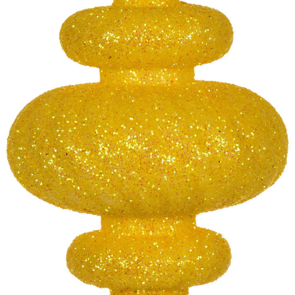 Vickerman 4" Yellow 4-Finish Finial Ornament 8 per Box