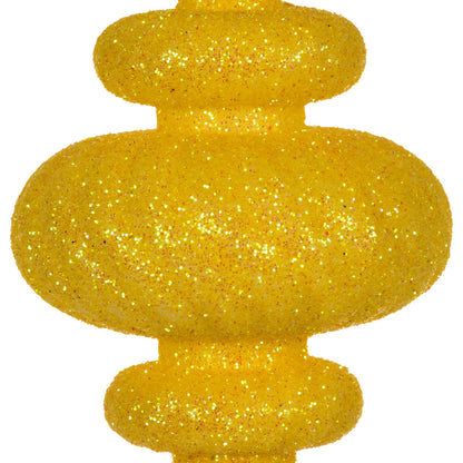 Vickerman 4" Yellow 4-Finish Finial Ornament 8 per Box