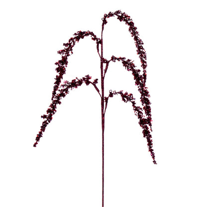 Vickerman 27" Artificial Burgundy Glitter Setaria Christmas Spray 3 sprays per pack.