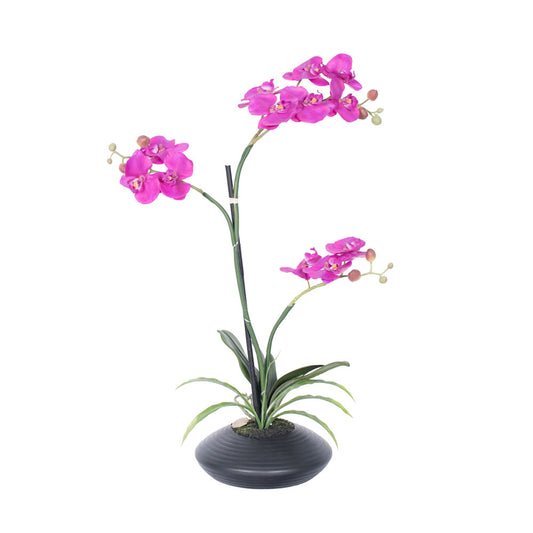 Vickerman 25" Artificial Purple Potted Orchid.