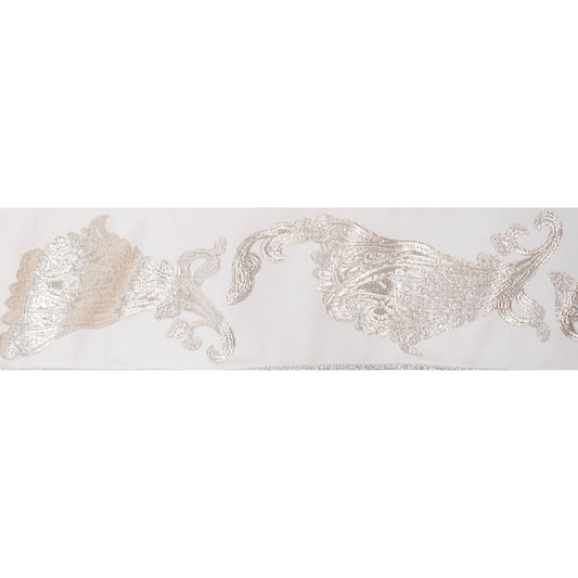 Vickerman 4" Gold-Silver Paisley Jacquard Christmas Ribbon