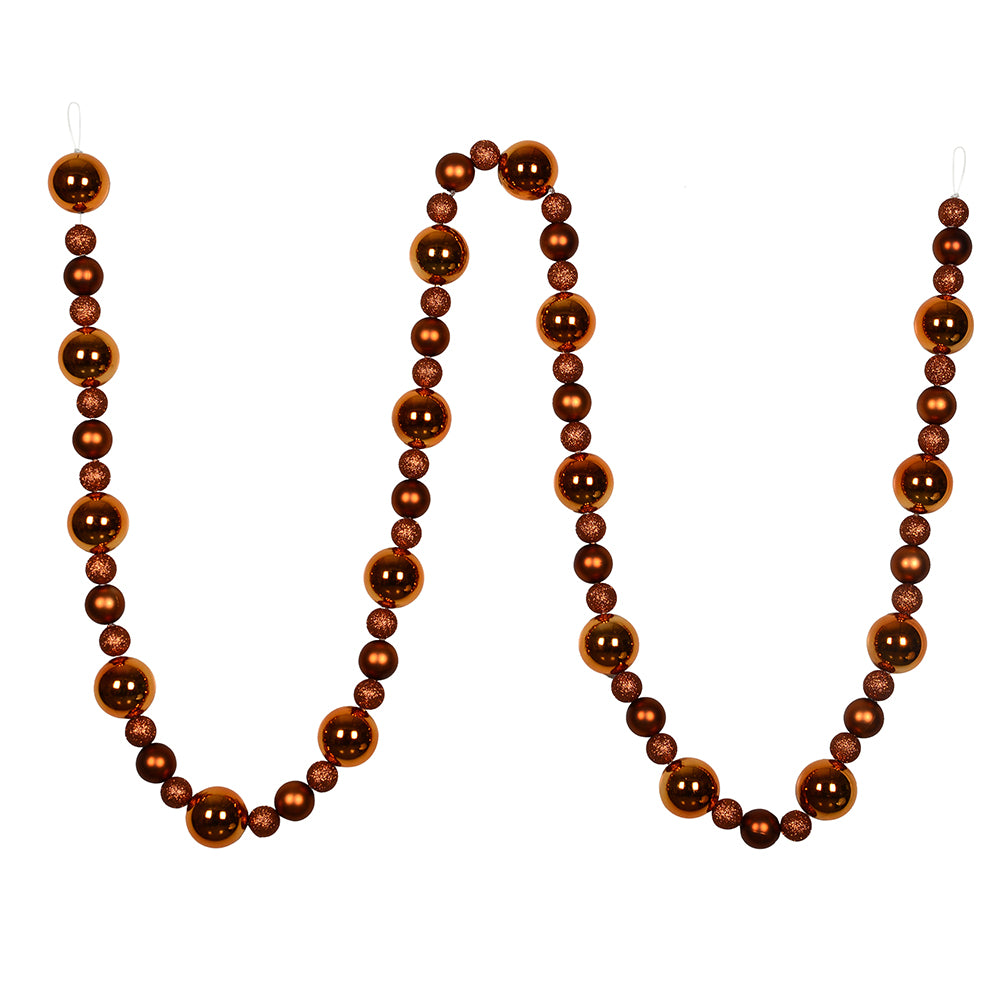 Vickerman 9' Copper Assorted Christmas Ball Ornament Garland