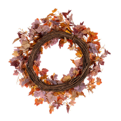 Vickerman 22" Artificial Orange Fall Maple Leaf Wreath.