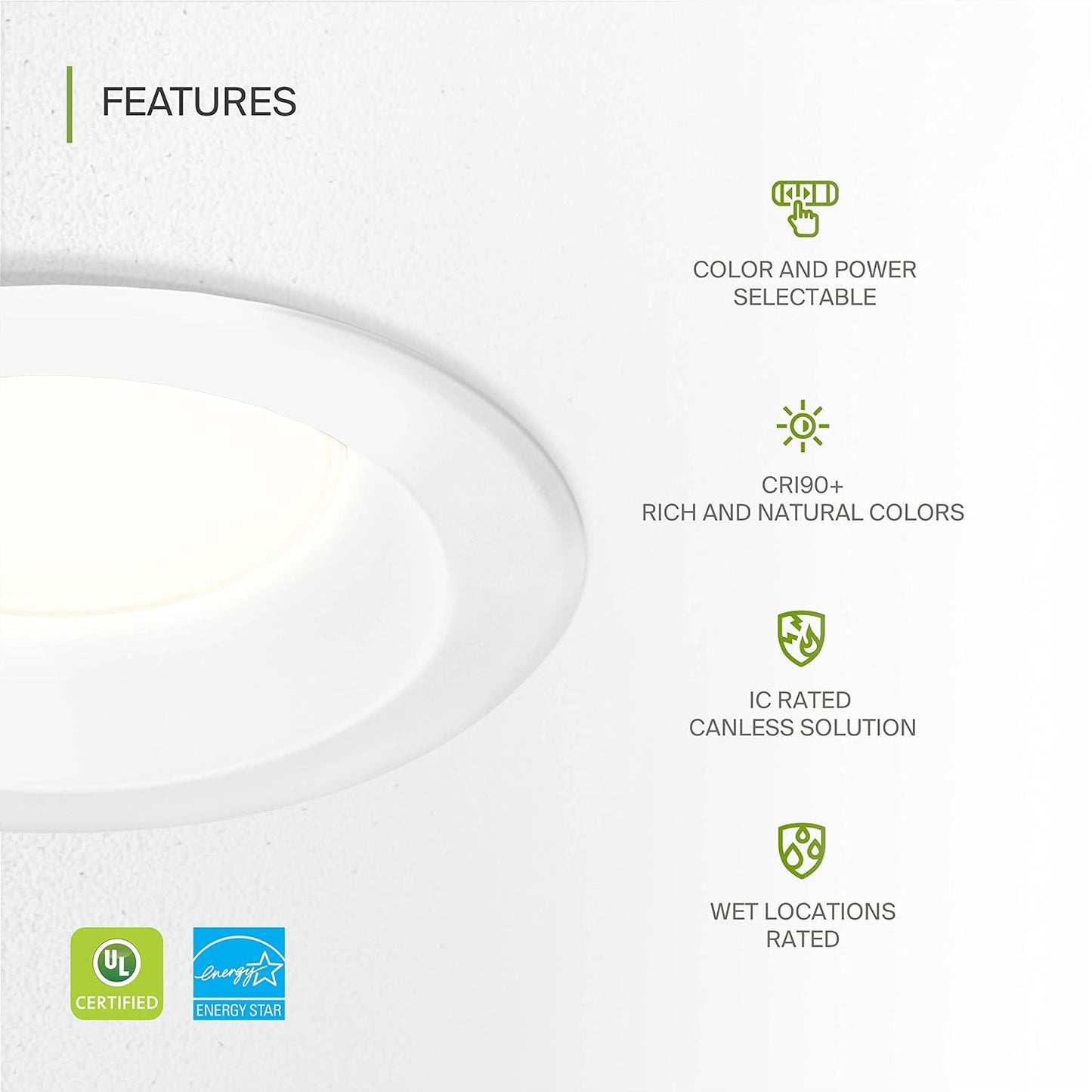 ASD Lighting LED Commercial Downlight 10inch 20/30/40W 120-277V 0-10V Dimmable 2700/3000/3500/4000/5000K White UL ES