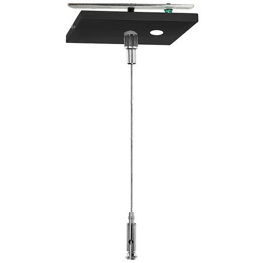 Westgate  Adj. 12Ft 1/16In Single Square Suspension Canopy Set With Keyhole End Connector, Power Side, Without Cord, Black, Commercial Indoor Lighting