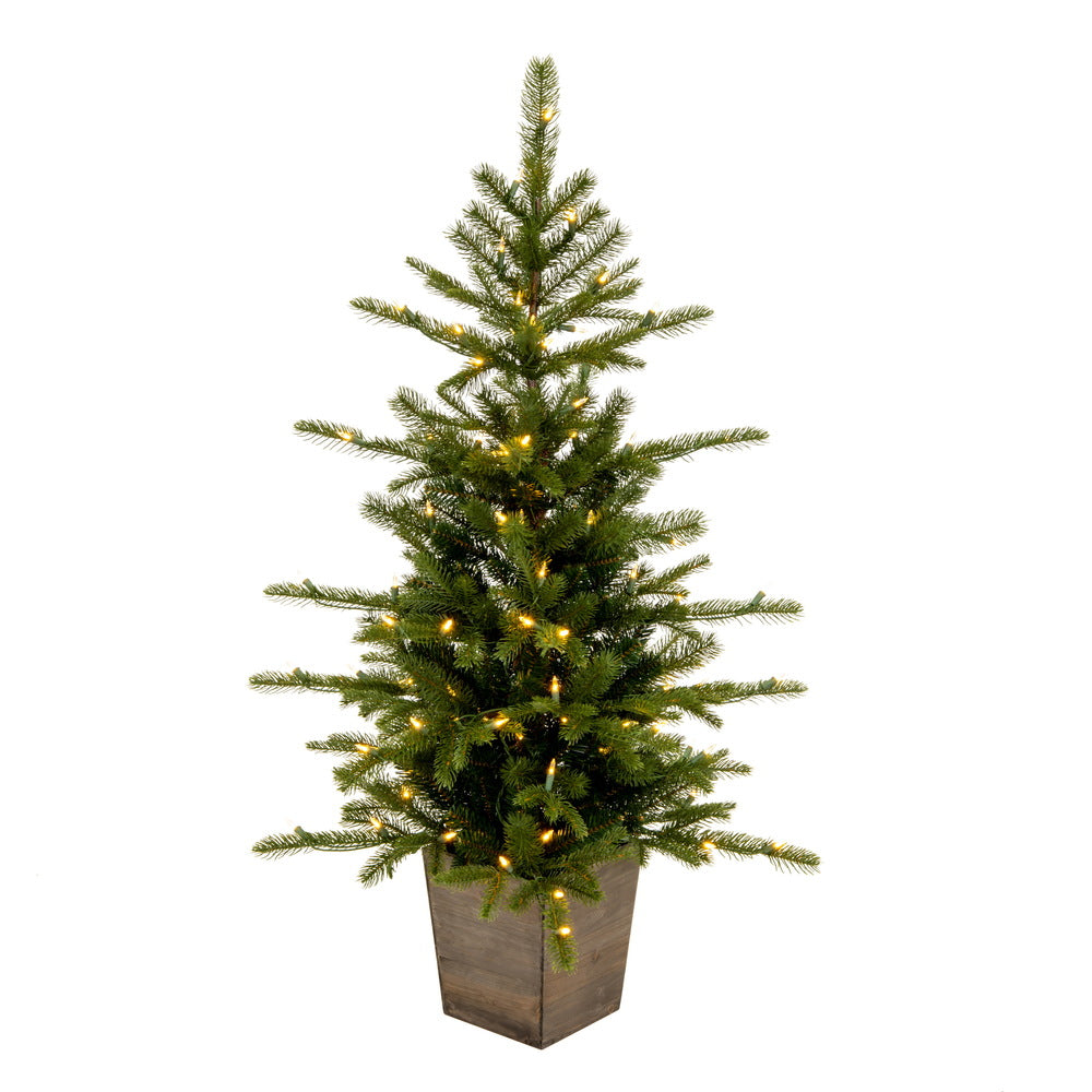 Vickerman 4' x 30" Winston Spruce Artificial Christmas Tree Dura-Lit® LED Warm White Mini Lights