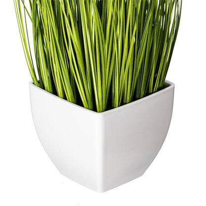 Vickerman 11.5" Artificial Green Potted Grass.