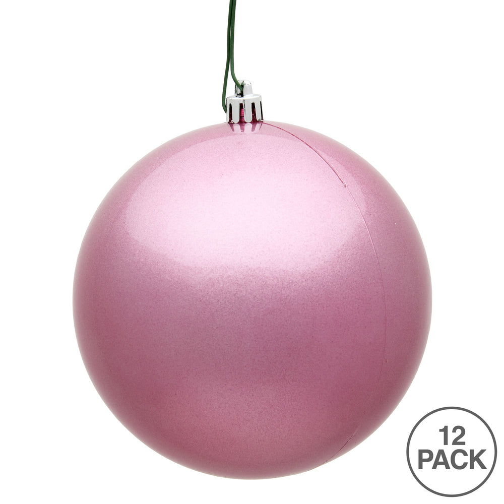 Vickerman 3" Pink Candy Ball Ornament 12 per Bag