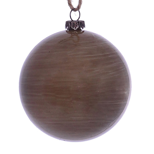 Vickerman 3" Pewter Wood Grain Ball Ornament. These ornaments are the perfect addition to any holiday decorating project. They features a light wood grain pattern. Includes 6 pieces per pack.