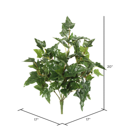 Vickerman 20" Artificial Green English Ivy Bush.