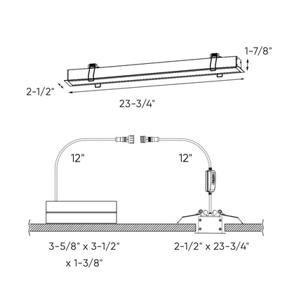Dals Lighting Boulevard 24"-48" LED Recessed Linear - 5CCT Selectable - 120V,120|277|347V