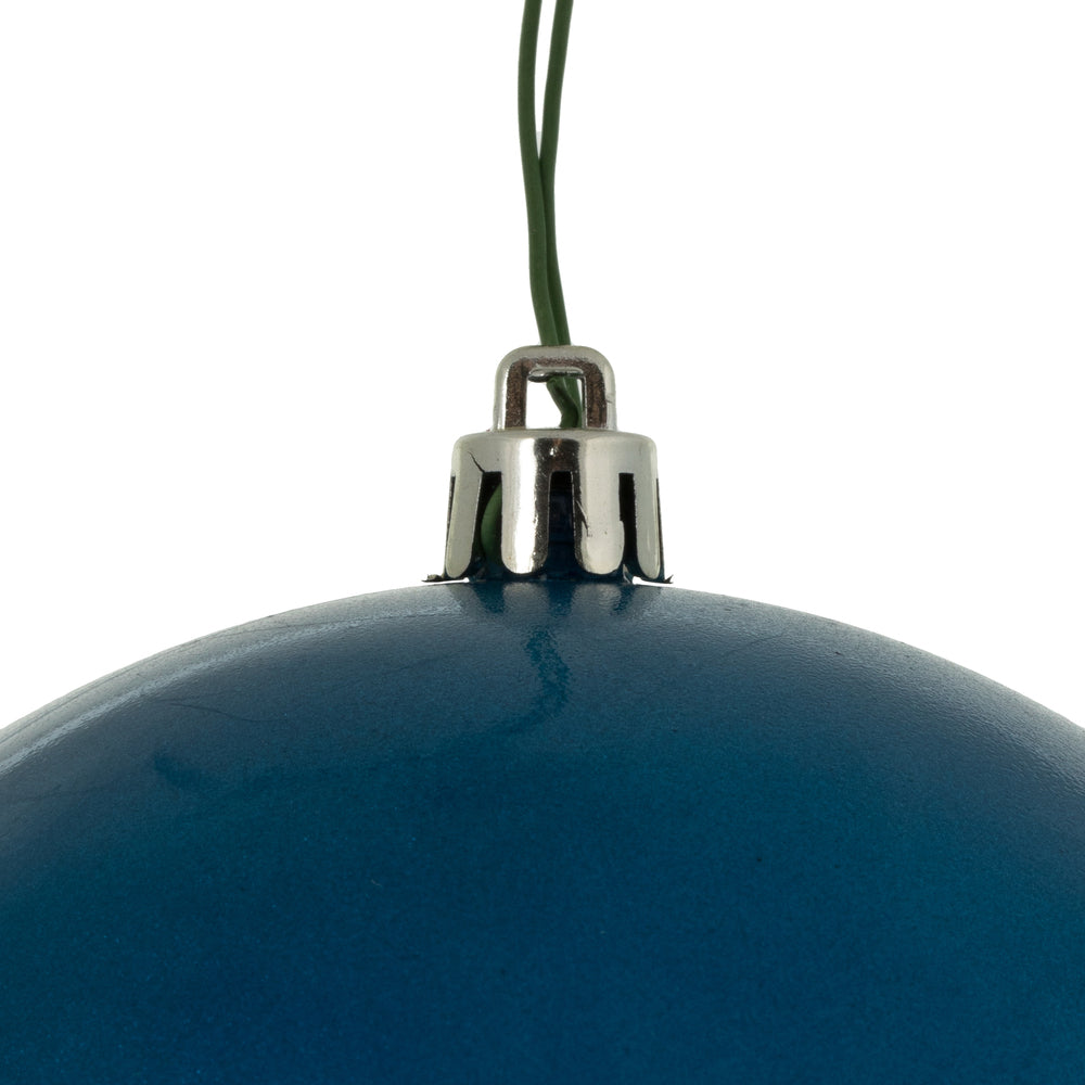 Vickerman 4.75" Blue Candy Ball Ornament 4 per Bag