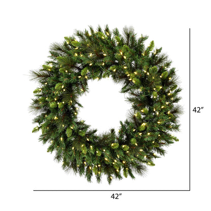 Vickerman 42" Bangor Mixed Pine Artificial Christmas Wreath Warm White Dura-lit LED Mini Lights