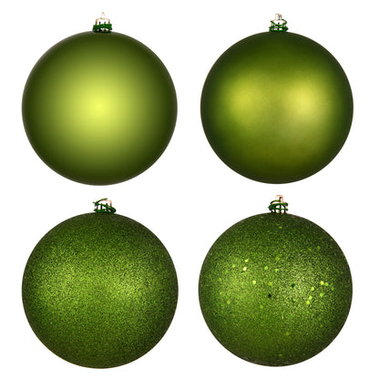 Vickerman 12" Juniper Green 4-Finish Ball Ornament Assortment 4 per Bag