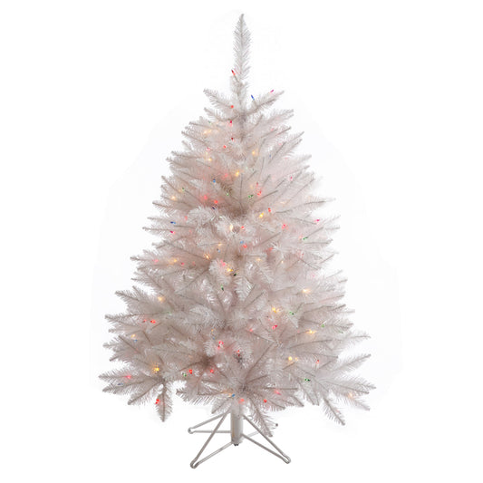 Vickerman 4.5' Sparkle White Spruce Artificial Christmas Tree Multi-Colored LED Lights