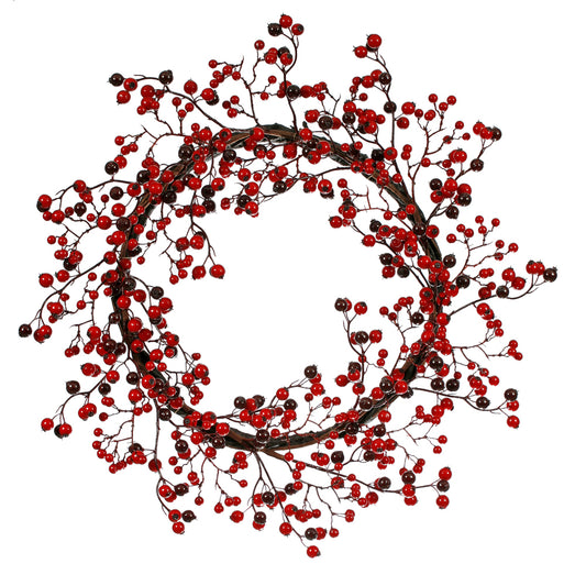 Vickerman 22" Red-Burgundy Mixed Berry Artificial Christmas Wreath Unlit
