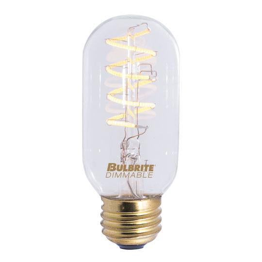 Bulbrite 4 Watt Dimmable Antique Nostalgic Curved Filament T14 Medium (E26) LED Bulb - 2200K and 85 CRI