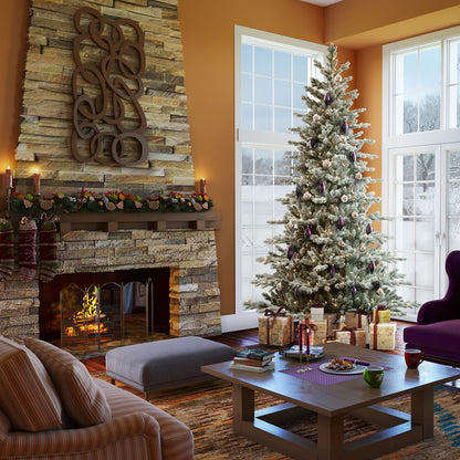 Vickerman 7.5' Frosted Eastern Fraser Fir Artificial Christmas Tree Multi-colored Dura-Lit LED lights