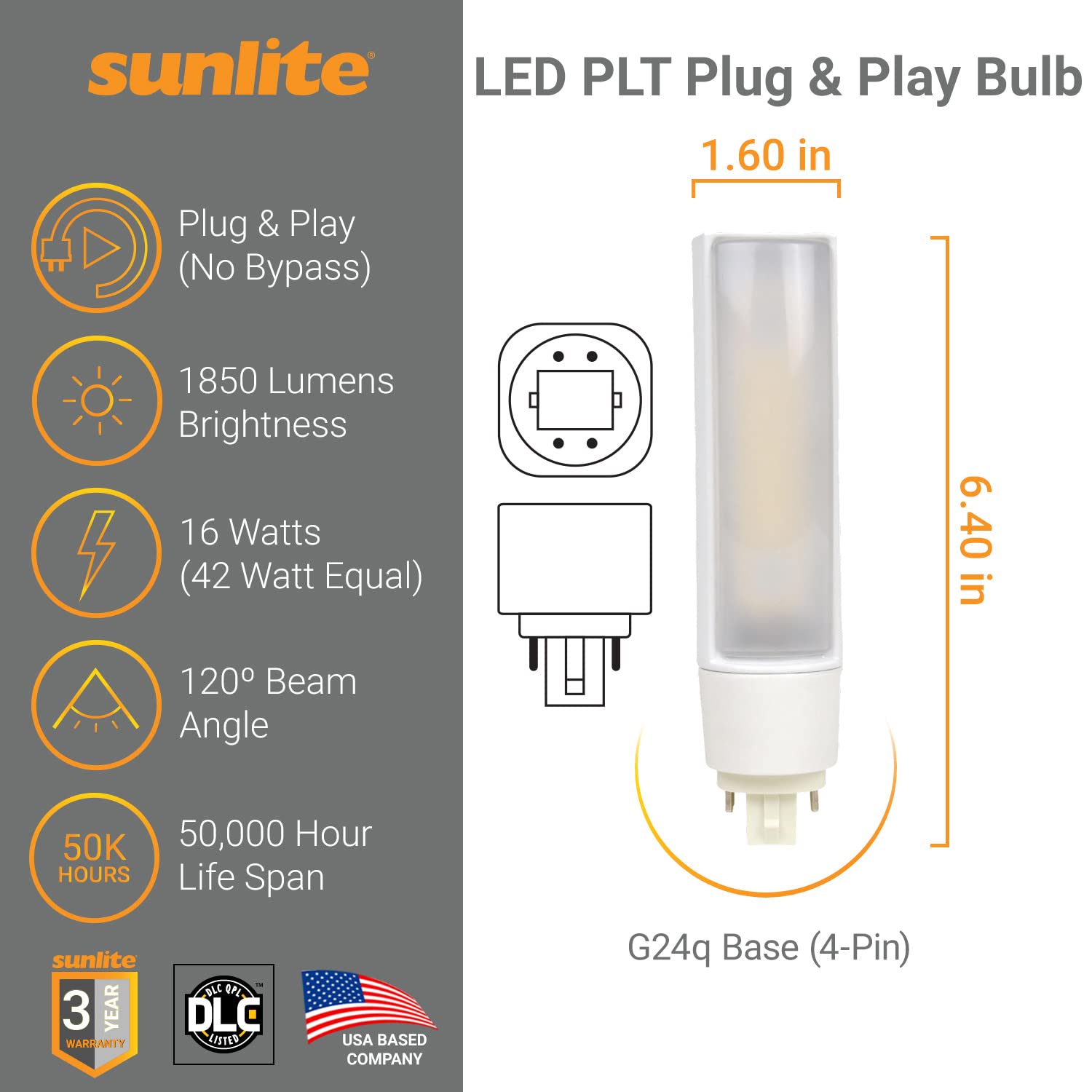 Sunlite 88278-SU LED PL Horizontal Light Bulb - Thumbnail 2