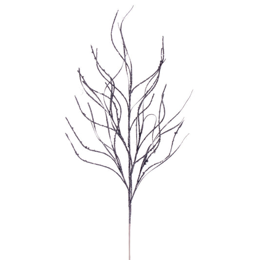 Vickerman 40" Pewter Berry Cluster and Wavy Glitter Ball Spray 4 per bag.