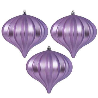 Vickerman 5.7" Lavender Matte Onion Christmas Ornament UV Treated with Drilled and Wired Cap 3 per bag