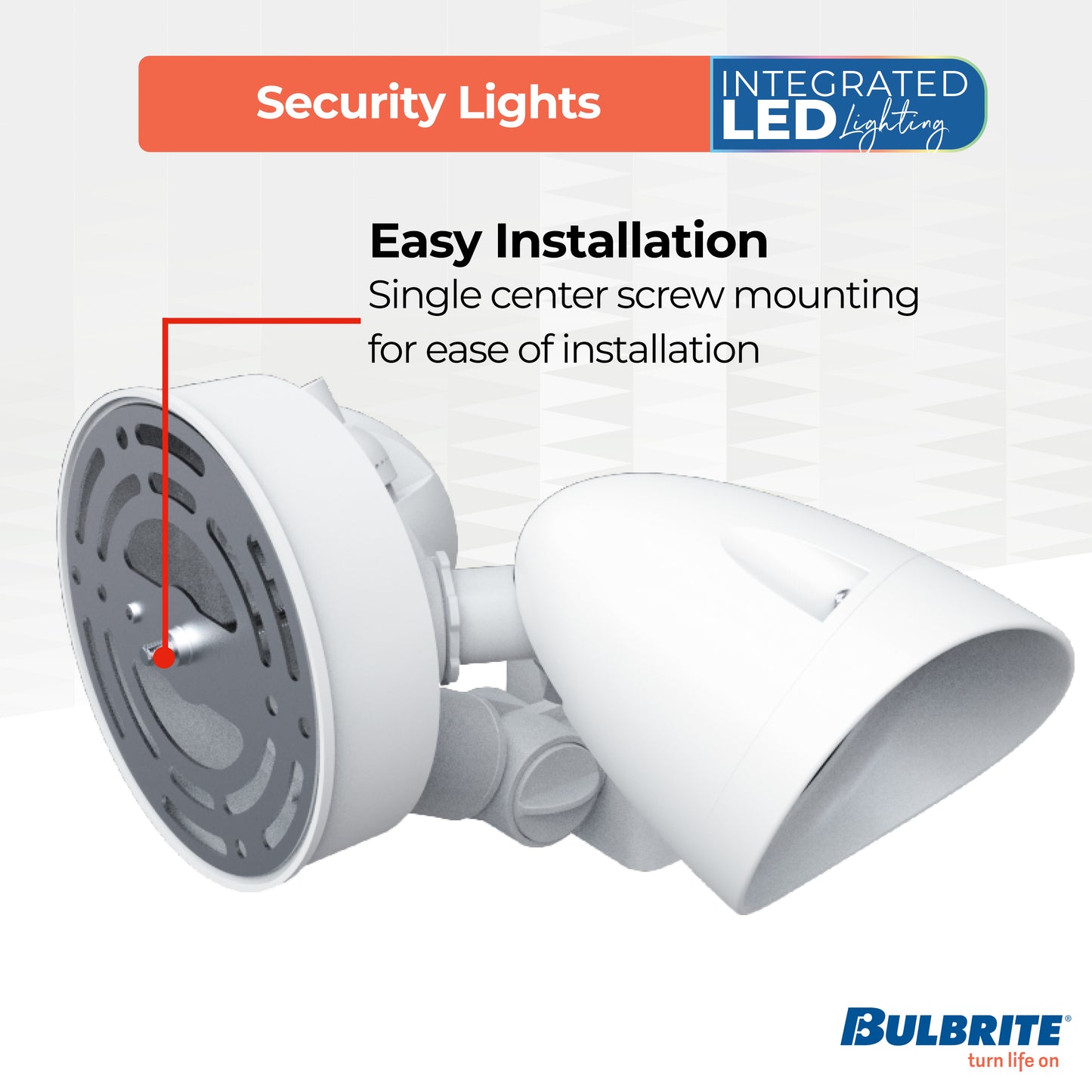 Bulbrite 773702 Motion Sensor / Dusk-To-Dawn Wired Outdoor 2-Head LED Security Flood Light, White