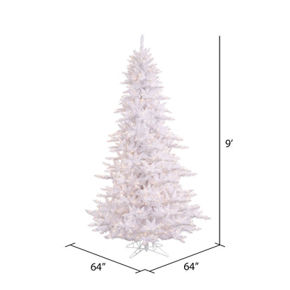 Vickerman 9' White Fir Artificial Christmas Tree Warm White Dura-lit LED Lights