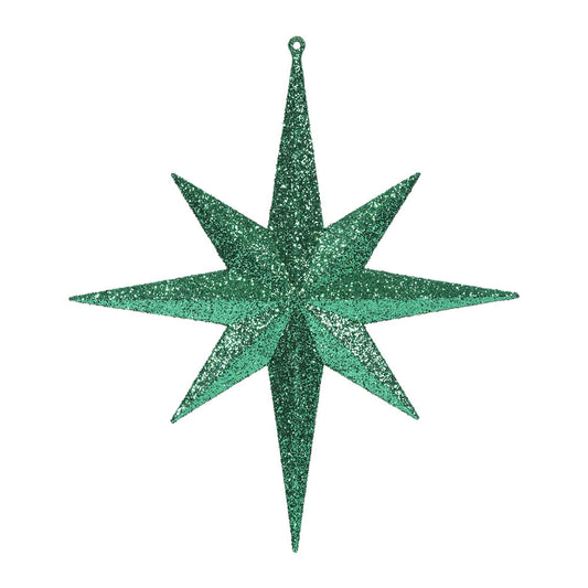 Vickerman 12" Green Iridescent Glitter Bethlehem Star Christmas Ornament 2 per Box