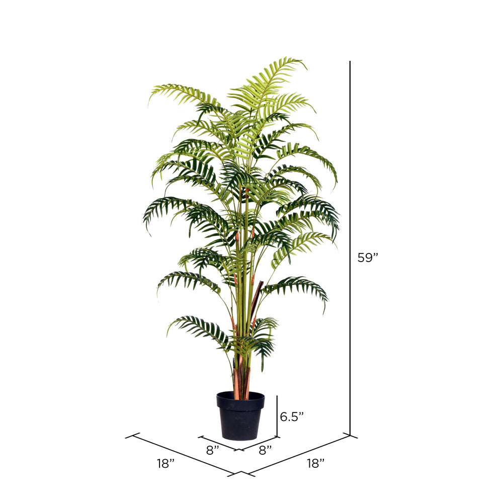 Vickerman 59" Artificial Potted Fern Palm Real Touch Leaves.
