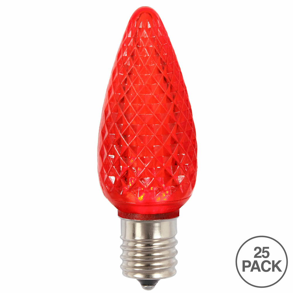 Vickerman C9 LED Red Faceted Twinkle  Replacement Bulb bag of 25