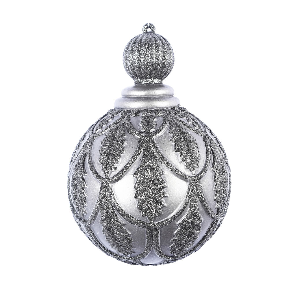 Vickerman 8" Gunmetal Antique Holly Drop Christmas Ornament