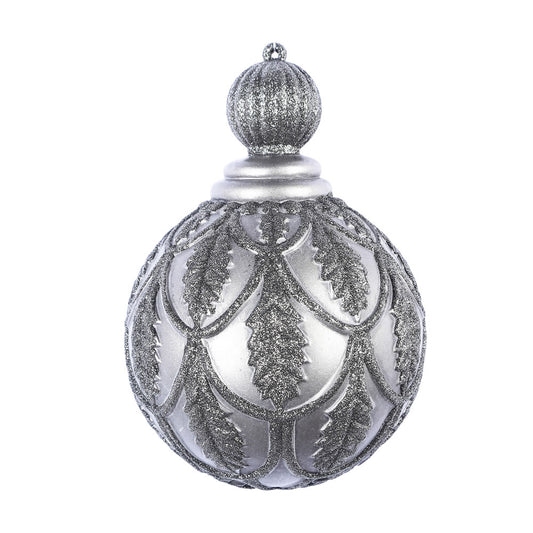 Vickerman 8" Gunmetal Antique Holly Drop Christmas Ornament