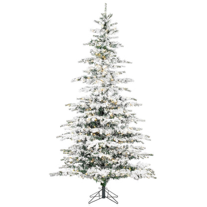 Vickerman 6.5' Flocked Sierra Fir Artificial Christmas Tree with Pure White Single Mold LED lights