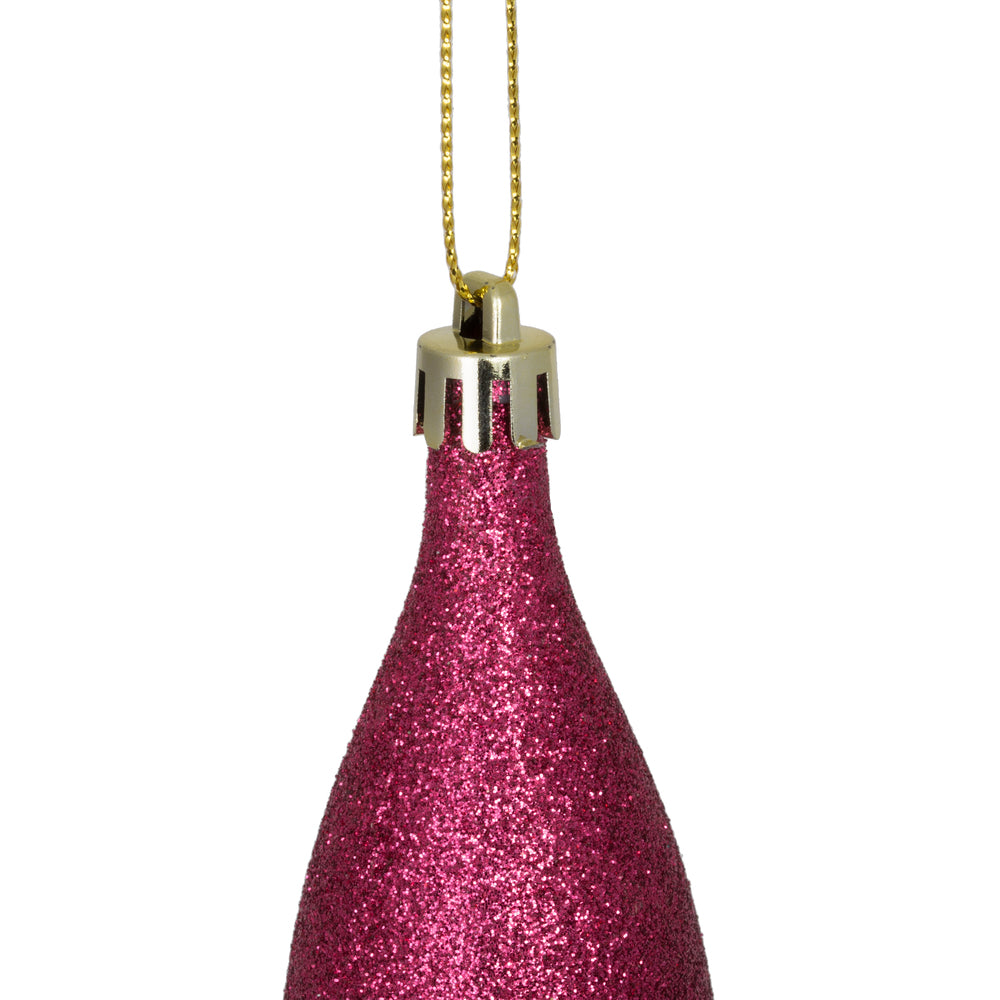 Vickerman 5.5" Berry Red Drop Christmas Ornament Assorted 4 Finish 8 per Pack