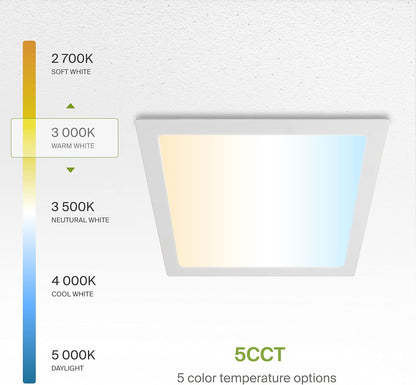 ASD Lighting LED Recessed Mini Panel Square 12inch 24W 120V Triac 2700/3000/3500/4000/5000K White UL